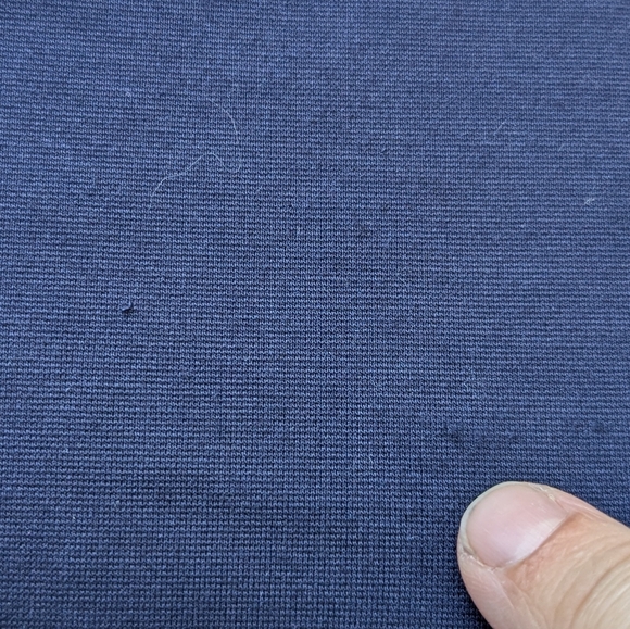 Trina Turk Navy Blue Ruffled Sleeve Sheath Dress Size 12 - Picture 6 of 10